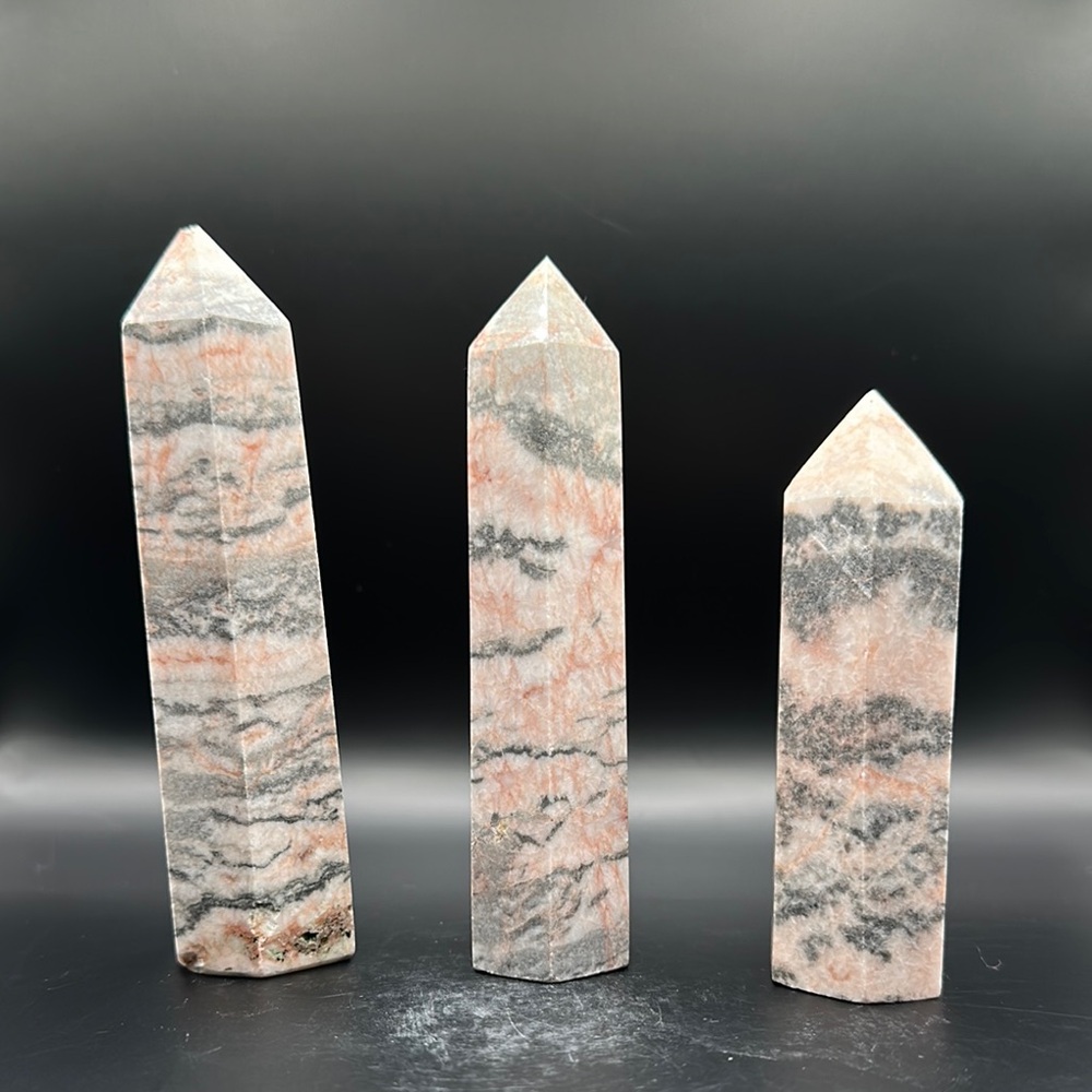 Your choice…Pink and Gray Zebra Jasper Towers